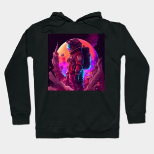 A futuristic astronaut in full spacesuit gear Planet 2 Hoodie